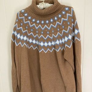 Beige and blue sweater